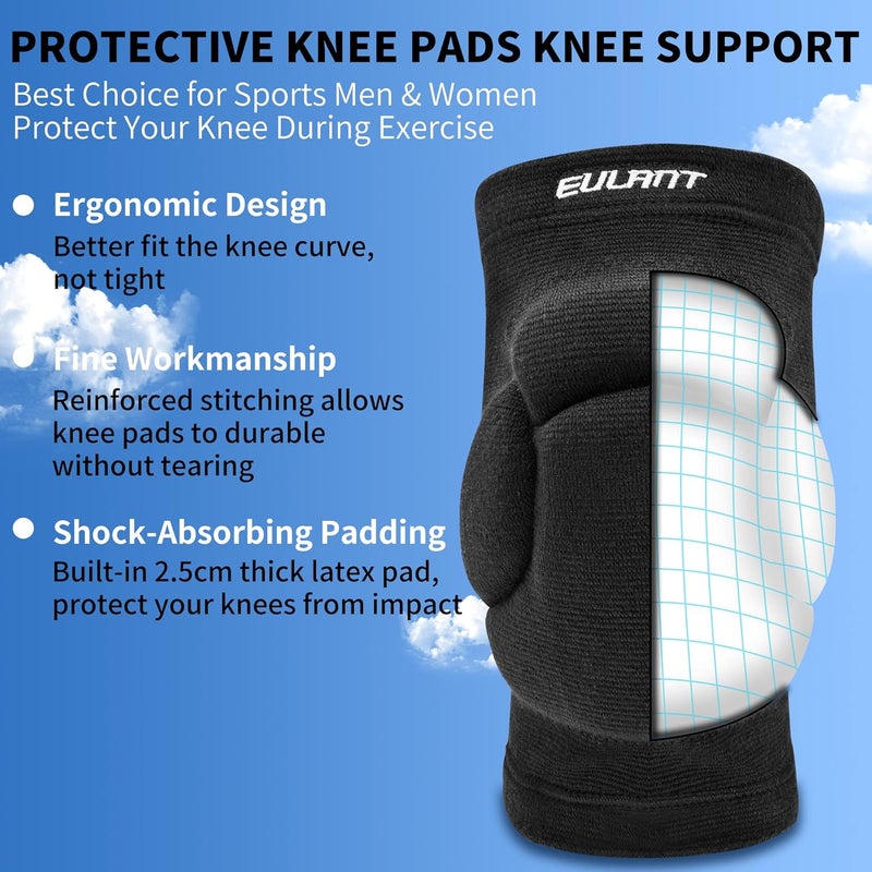 EULANT Knee Pads for Kids and Adult,Non-Slip and Thickening Anti-Collision Sports Protection Knee Pad,Kneepads with Thick EVA Foam Padding for Volleyball Basketball Wresting Sport Dancing - Image 2